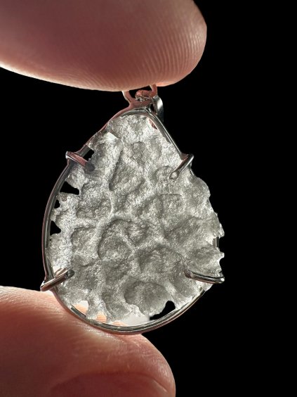 Silver pendant made from carpathian obsidian 2,7g