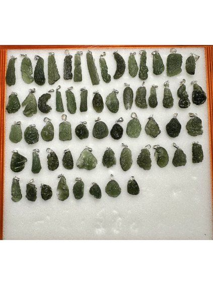 Silver moldavite jewellery – 130g