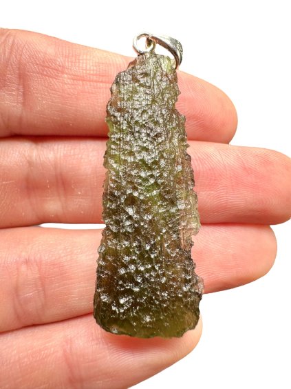 Silver moldavite pendant 6g