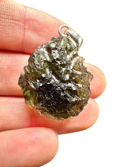 Silver moldavite pendant 6,2g