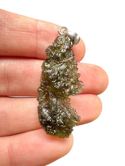 Silber Moldavit Anhänger 4,8g