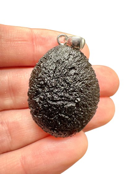 Silver moldavite pendant 10,1g