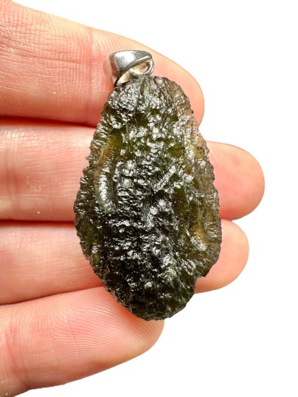 Silber Moldavit Anhänger 8,6g