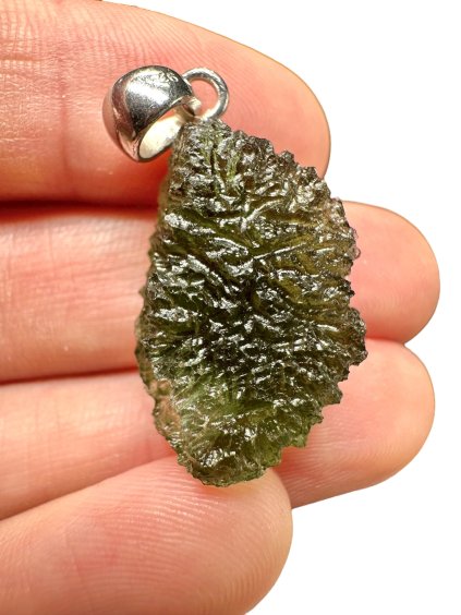 Silber Moldavit Anhänger 4,6g