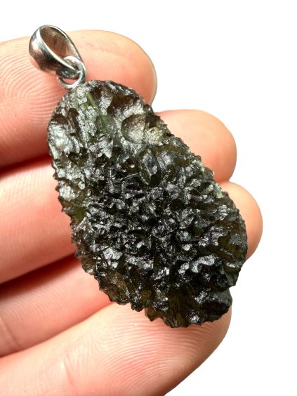 Silver moldavite pendant 10,2g