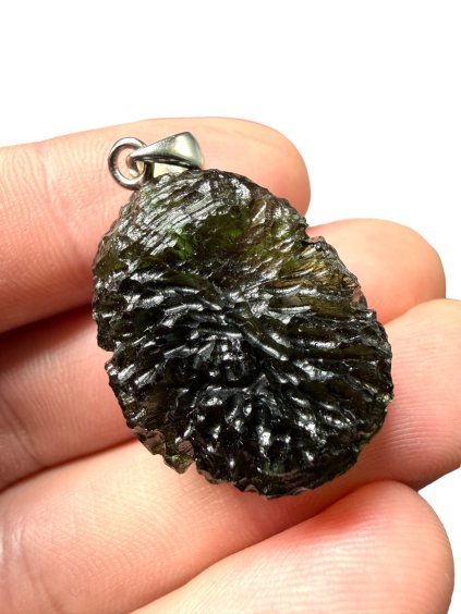 Silber Moldavit Anhänger 9,3g