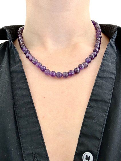 Amethyst-Halskette 45 cm