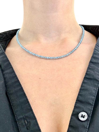 Blue topaz necklace 45 cm (3,5mm)
