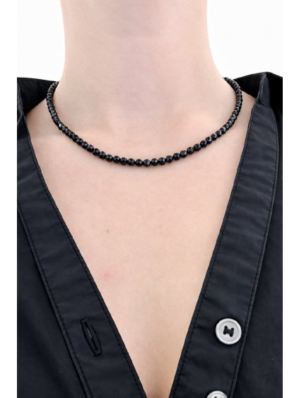 Black spinel necklace 45 cm (5mm)