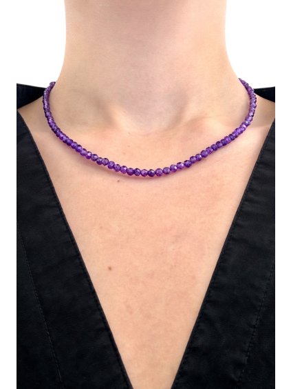 Amethyst-Halskette 45 cm (4mm)