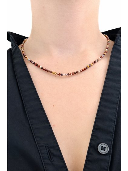 Mookait-Halskette 3 mm – Facettierte Perlen