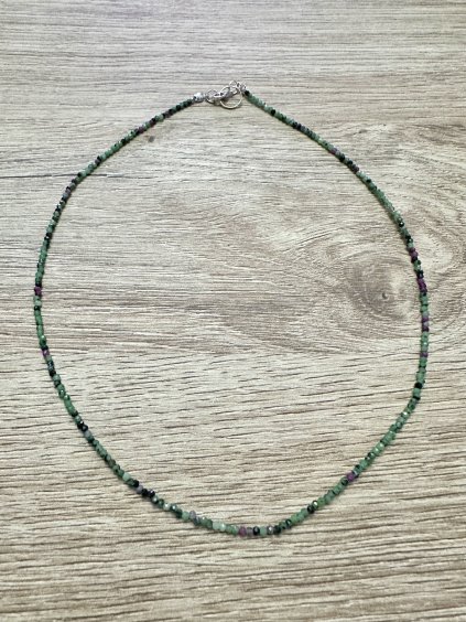 Ruby ziosite necklace 45 cm (2mm)
