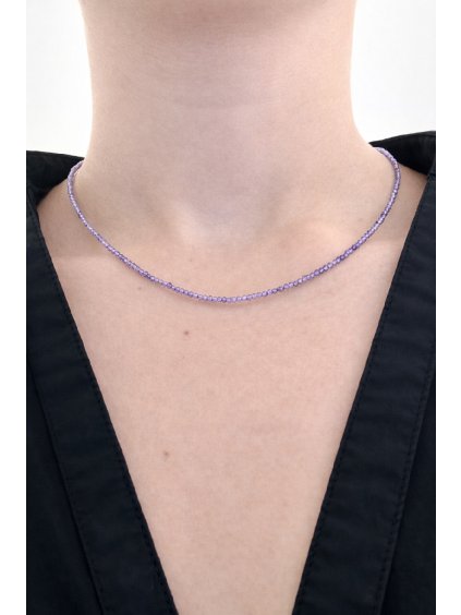 Iolit-Halskette 2 mm – Facettierte Perlen