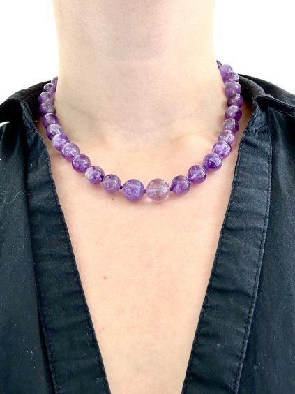Amethyst necklace 45 cm