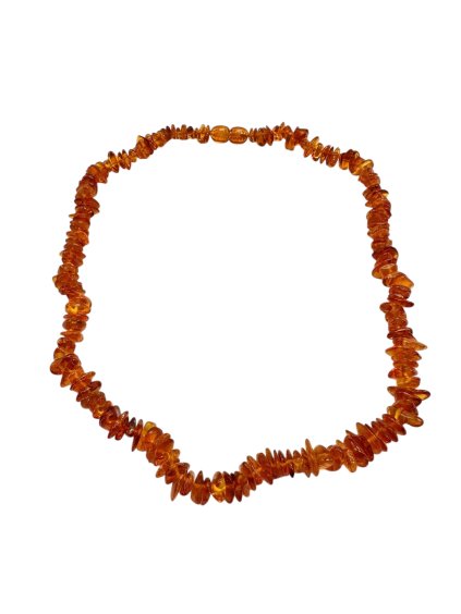 Necklace made of tumbled genuine amber / light – random piece