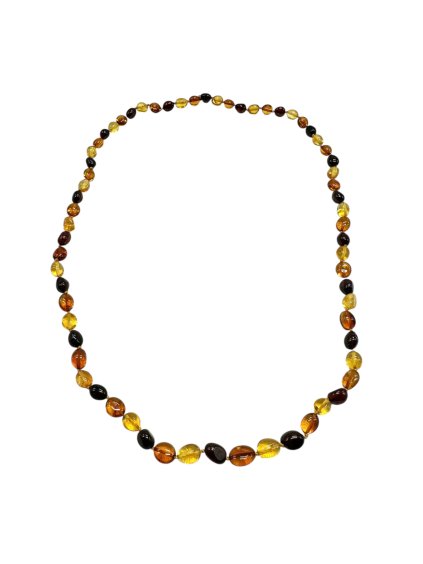 Necklace made of polished genuine amber spheres / mix – random piece