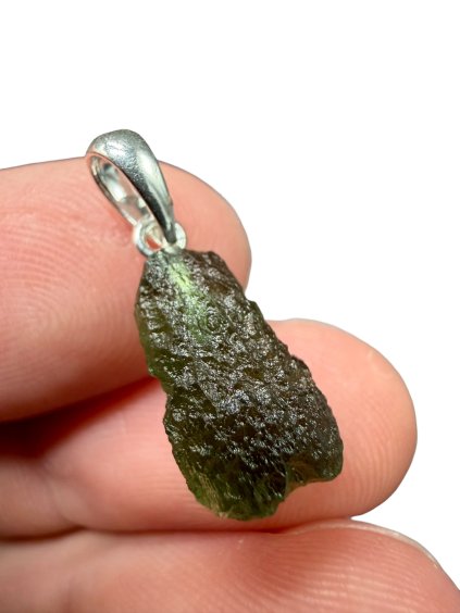 Stříbrný vltavínový přívěsek 1,1g