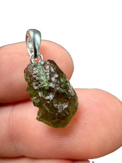 Silver moldavite pendant 1,12g