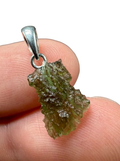 Silver moldavite pendant 0,82g
