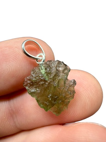 Silver moldavite pendant 0,9g