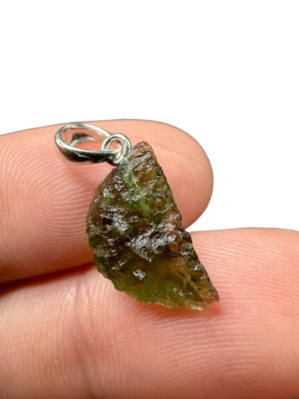 Silber Moldavit Anhänger 1,03g