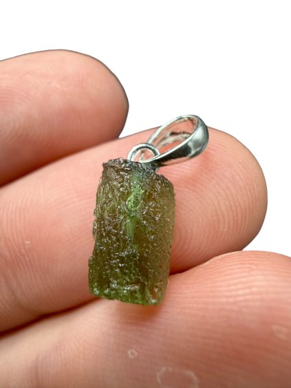 Silber Moldavit Anhänger 0,68g