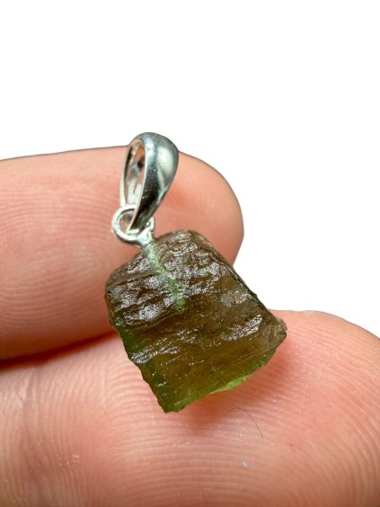 Silber Moldavit Anhänger 0,98g