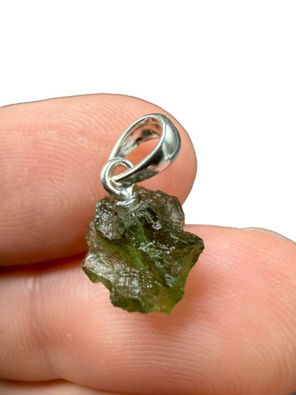 Silber Moldavit Anhänger 0,82g