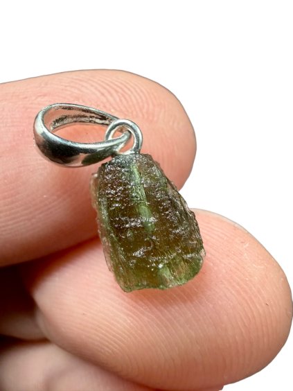 Silber Moldavit Anhänger 0,57g