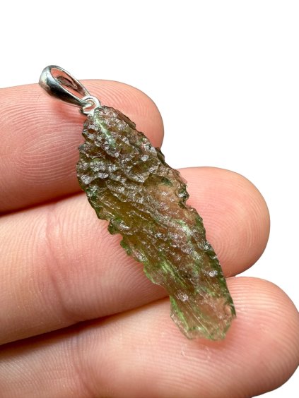 Silver moldavite pendant 1,2g