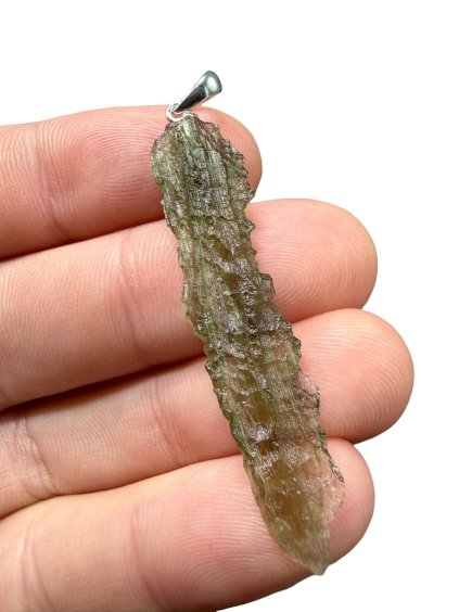 Silber Moldavit Anhänger 2,1g