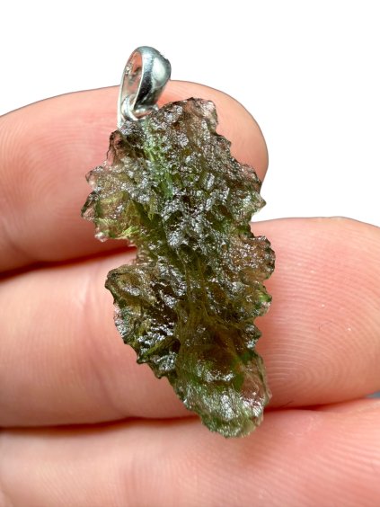 Silber Moldavit Anhänger 1,8g