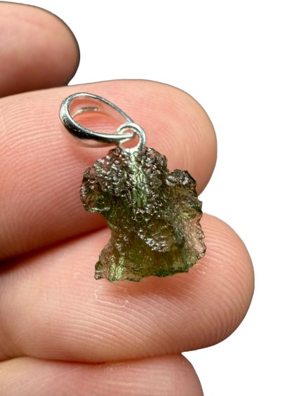 Silver moldavite pendant 0,6g