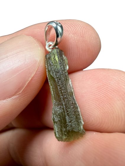 Silber Moldavit Anhänger 0,9g