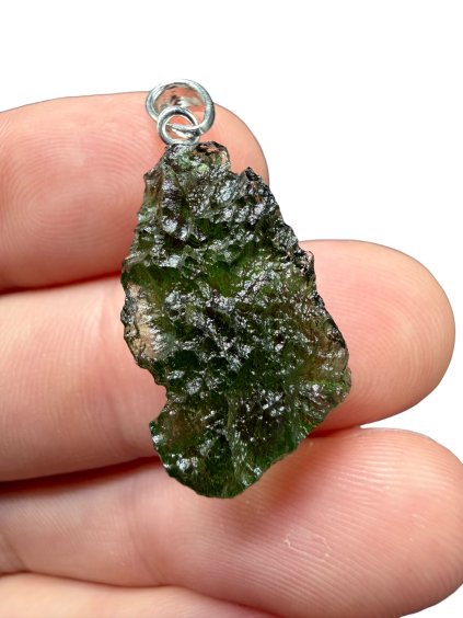 Silver moldavite pendant 3g