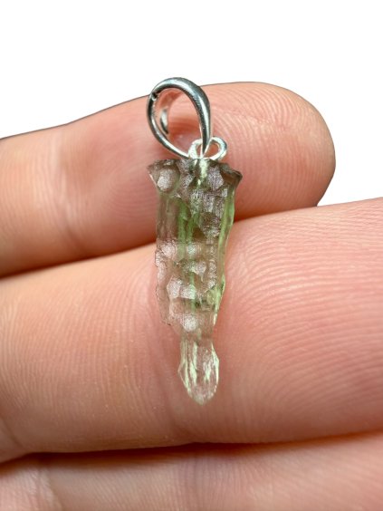 Silber Moldavit Anhänger 0,5g