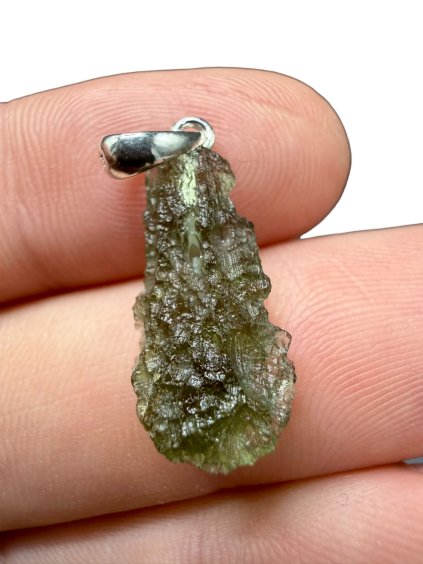 Silber Moldavit Anhänger 1,1g