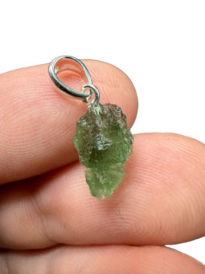 Silber Moldavit Anhänger 0,7g