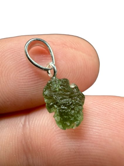 Silber Moldavit Anhänger 0,6g
