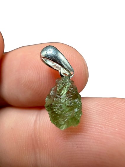 Silber Moldavit Anhänger 0,6g