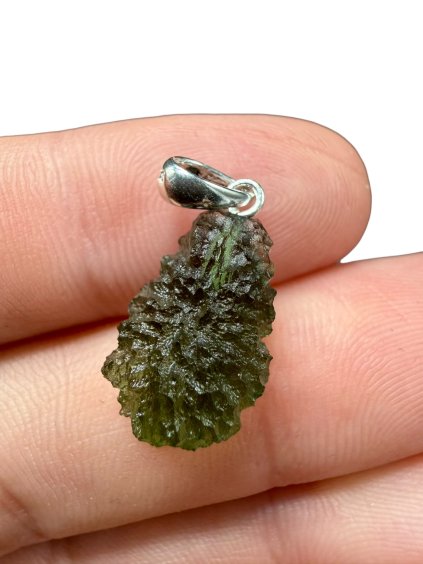 Silber Moldavit Anhänger 1,5g