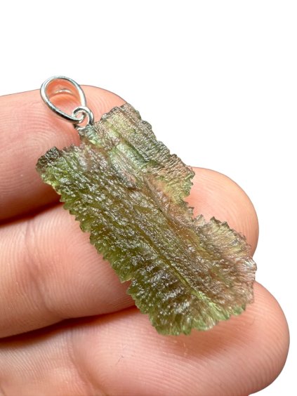 Silver moldavite pendant 1,3g