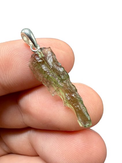Silver moldavite pendant 0,9g