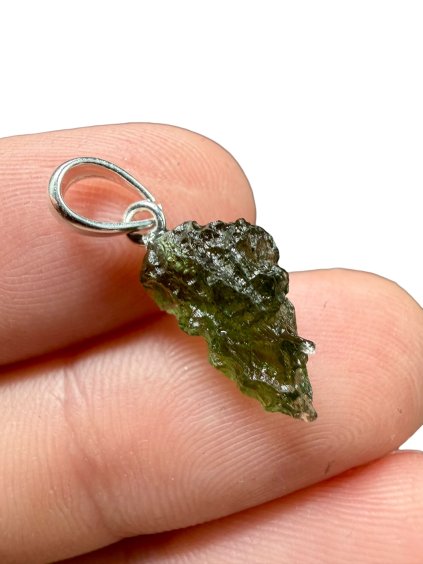 Silver moldavite pendant 0,9g