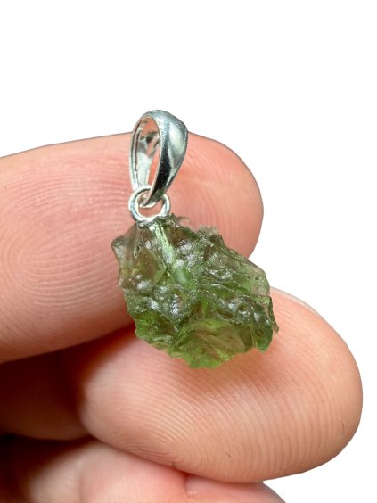 Silber Moldavit Anhänger 0,8g