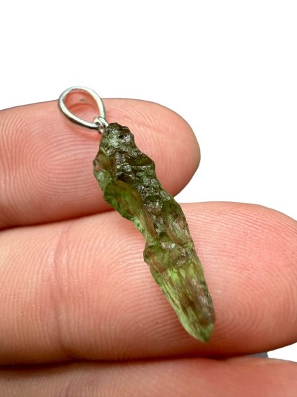 Silber Moldavit Anhänger 1g