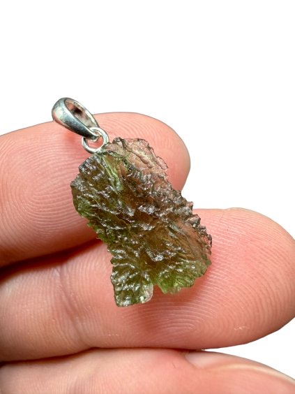 Silver moldavite pendant 1,2g