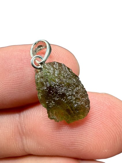 Silber Moldavit Anhänger 1,13g