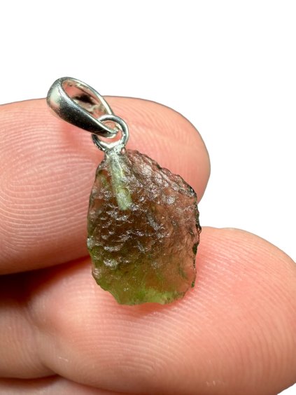 Silver moldavite pendant 0,6g