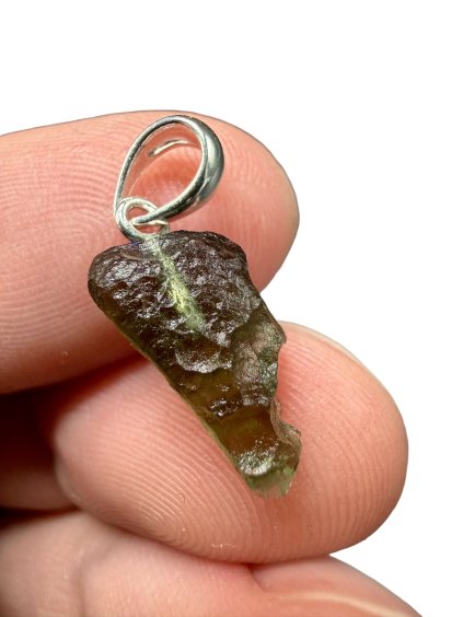 Silver moldavite pendant 0,7g
